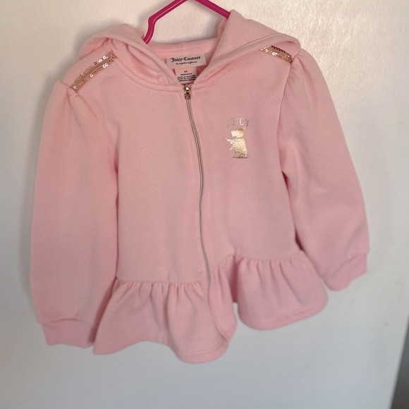 Juicy Couture Toddler Hooded Zip Logo Sweater - Size 3T - Picture 3 of 11